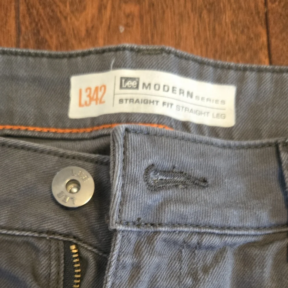 Mens Lee Modern Series Straight Fit Straight Leg L342 Jeans Grey 36×29